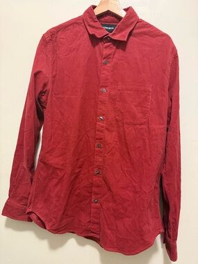 Bonobos Men’s Slim Stretch Corduroy Button Down Shirt  Burgundy Retro  Sz Medium